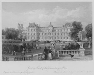 Garden-Front av Luxemburg, Paris (gravyr) av Thomas (after) Allom