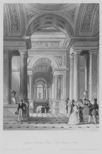 Stora trappan, Louvrens palats, Paris (gravyr)