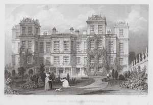 Hardwick Hall, Derbyshire (gravyr) av Thomas (after) Allom