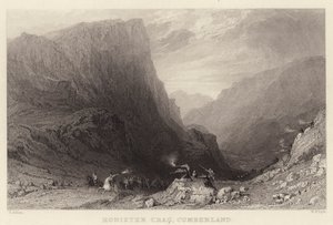 Honister Crag, Cumberland (gravyr) av Thomas (after) Allom