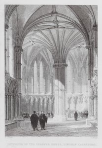 Interiör av Chapter House, Lincoln Cathedral (gravyr)