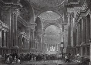 Interiör från Madeleine, Paris (gravyr) av Thomas (after) Allom