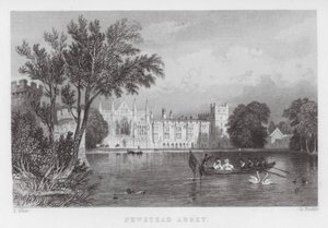 Newstead Abbey (gravyr) av Thomas (after) Allom