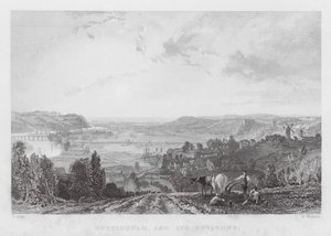 Nottingham och dess omgivningar (gravyr) av Thomas (after) Allom