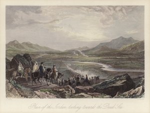 Jordanflodens slätt med utsikt mot Döda havet (färgad gravyr) av Thomas (after) Allom