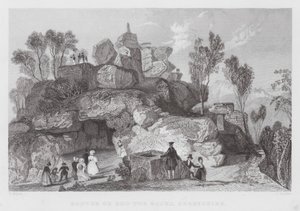 Rooter eller Roo-tor Rocks, Derbyshire (gravyr) av Thomas (after) Allom