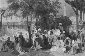 Aurut-basaren, eller slavmarknaden, Konstantinopel (gravyr)