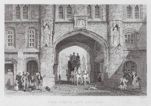 The Stone Bow, Lincoln (gravyr) av Thomas (after) Allom