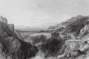 Thiers, Puy-de-Dome (gravyr) av Thomas (after) Allom