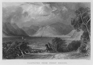 Ullswater från Pooley Bridge (gravyr) av Thomas (after) Allom