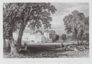 Welbeck Abbey, Nottinghamshire (gravyr) av Thomas (after) Allom