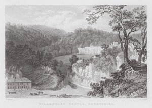 Willersley Castle, Derbyshire (gravyr) av Thomas (after) Allom