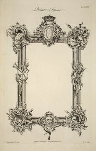 Design för en tavelram, pub. 1761 (gravyr) av Thomas (after) Chippendale