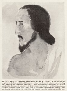 Porträtt av Jesus Kristus från Roms katakomber (litho) av Thomas (after) Heaphy