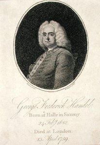 George Frederick Handel (1685-1759) graverad av W. Chapman (gravyr) av Thomas (after) Hudson