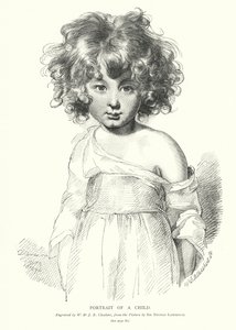 Porträtt av ett barn (gravyr) av Thomas (after) Lawrence