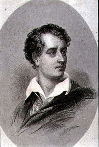 Porträtt av George, Lord Byron (1788-1824) (gravyr) av Thomas (after) Phillips