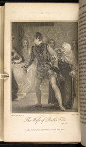 "Hag hävdar make" Wanton Wife of Bath, scen från Wife of Bath