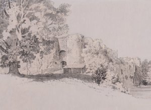 Chepstow Castle (penna, pensel och bläck på gouachemark) av Thomas (attr. to) Tudor