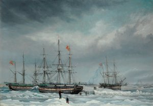 The Jane, Viewforth och Middleton fast i isen av Thomas A. Binks
