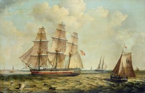 Den tremastade barken "Halcyon" från Hull av Thomas A. Binks