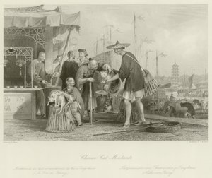 kinesiska katthandlare av Thomas Allom