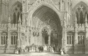 Ingång till Lincoln Cathedral av Thomas Allom