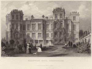Hardwick Hall i Derbyshire av Thomas Allom