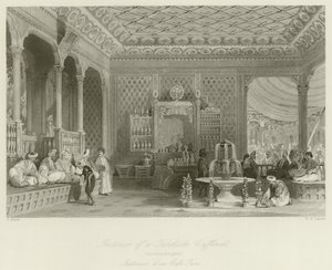 Interiör av en turkisk kafé av Thomas Allom
