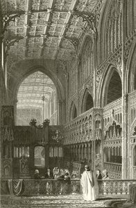 Interiör av Collegiate Church, Manchester av Thomas Allom