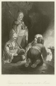 Pilgrimer som vilar på sin väg till Mecka av Thomas Allom