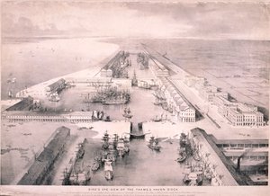 Thames Haven Dock, London, c1830 av Thomas Allom
