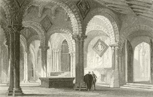 Galileen, West End av Durham Cathedral av Thomas Allom