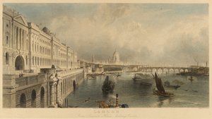 "Vy över London, England, från marinbyggnaden Somerset House, med Saint Paul