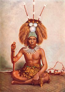 En samoansk hövding i full ceremoniell kostym, 1902