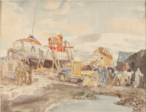 Coaling, North Quay, Akureyri, Island (akvarell på papper)