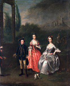 Porträtt av kapten Fenwick, hans hustru Isabella Orde och hans syster Ann, ca 1746