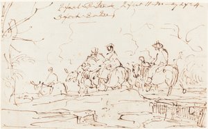 Figurer i ett landskap [recto] av Thomas Barker
