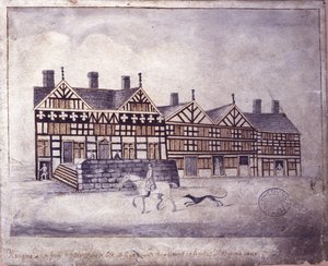Hanging Ditch, Manchester, 1819 (penna och bläck och tvätt på papper)