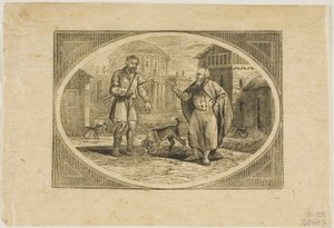 Fabel: En man biten av en hund av Thomas Bewick