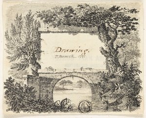 Vinjett med broträd av Thomas Bewick