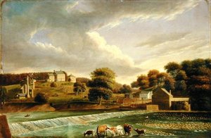 Mill Grove Farm, Perkioman Creek, Philadelphia, ca 1820 (olja på panel)