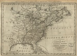 En korrekt karta över Nordamerikas förenta stater, inklusive de brittiska och spanska territorierna, noggrant fastställd i enlighet med 1784 års fördrag. LOC 74692103 av Thomas Bowen