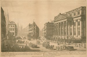 En vy av Mansion House, utsedd till residenset för Lord Mayor of London