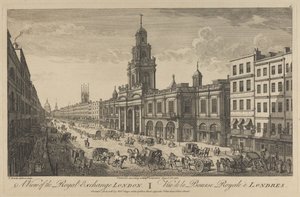 Utsikt över Royal Exchange London, 1751