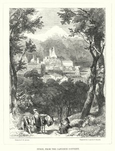 Turin, från kapucinerklostret (gravyr) av Thomas Brabazon Aylmer