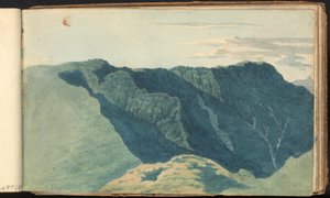 Album med landskaps- och figurstudier: Bergig landskapsscen