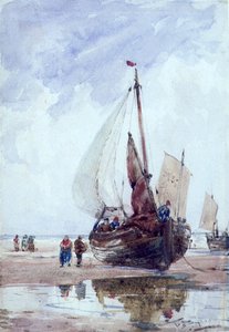 A Beached Fishing Smack (akvarell)