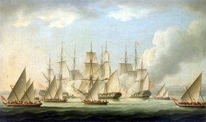 Piratattack mot HMS "Aurora av Thomas Buttersworth
