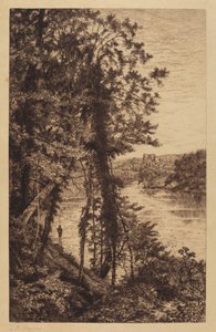 Utan titel (Landskap med fiskare) av Thomas C. Farrer